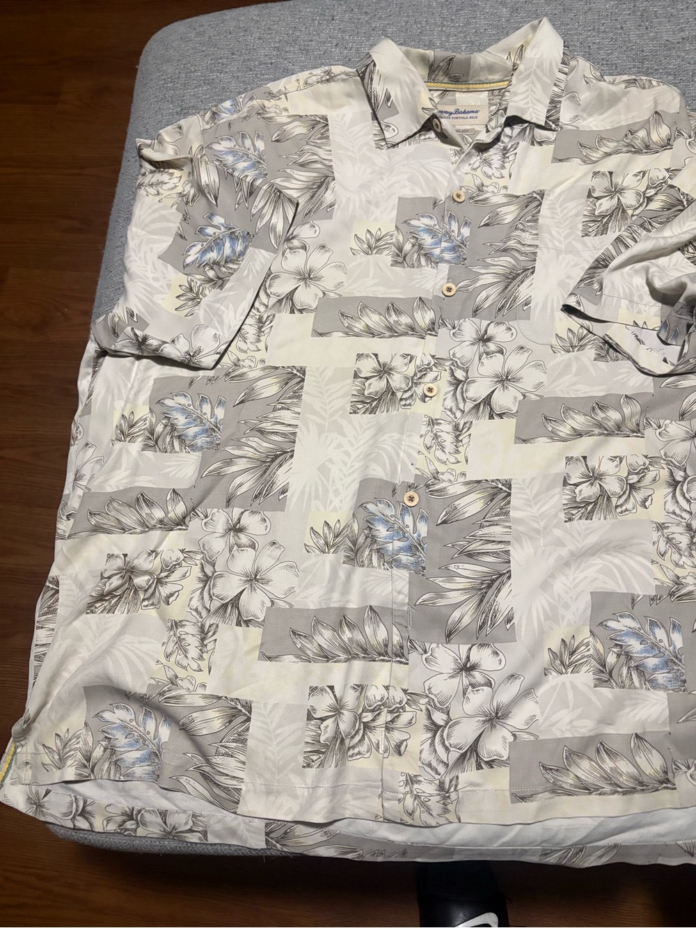 Tommy Bahama Heritage Tortola Silk Shirt with floral and leaf motifs